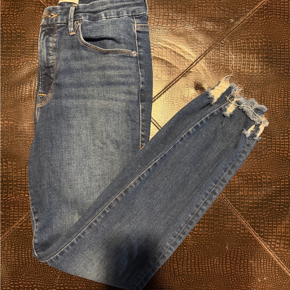 Good American Classic Blue Distressed Women Jeans